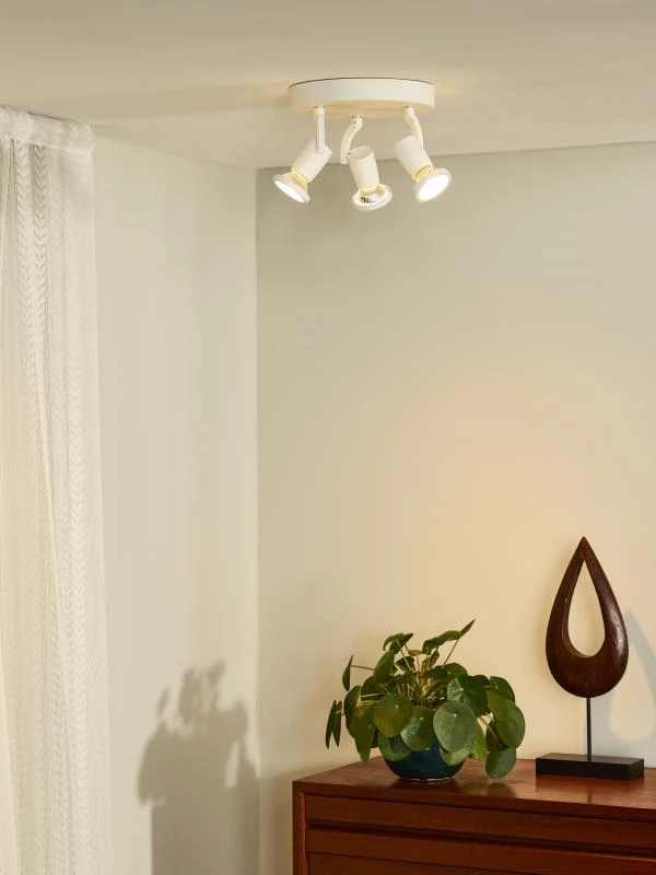Lucide JASTER-LED - Spot plafond - Ø 20 cm - LED - GU10 - 3x5W 2700K - Blanc - ambiance 1